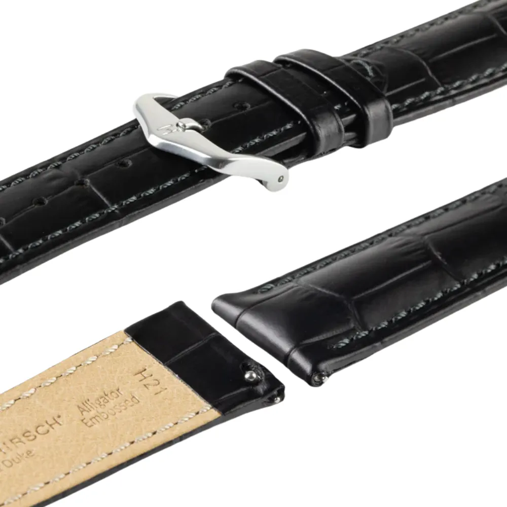 Black Leather Strap (20mm, 22mm, 24mm) - Image 3